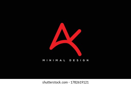 letras del alfabeto icono de monograma AK o KA