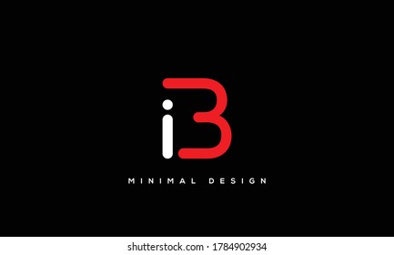 alphabet letters monogram icon logo BI or IB