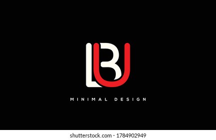 letras del alfabeto icono de monograma logotipo BU o UB
