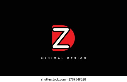 alphabet letters monogram icon logo DZ or ZD