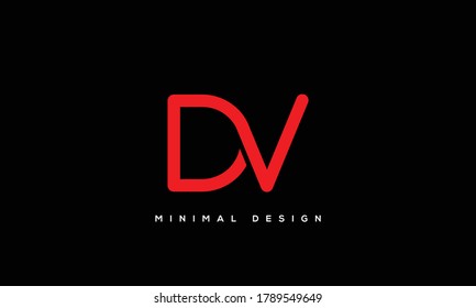 alphabet letters monogram icon logo DV or VD