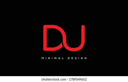 alphabet letters monogram icon logo DU or UD