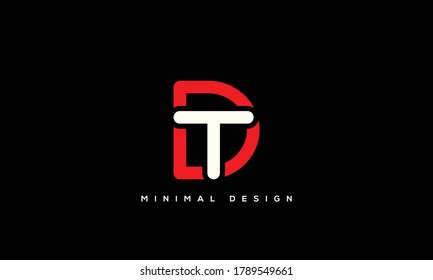 Monogramm-Logo für Buchstaben des Alphabets DT oder TD
