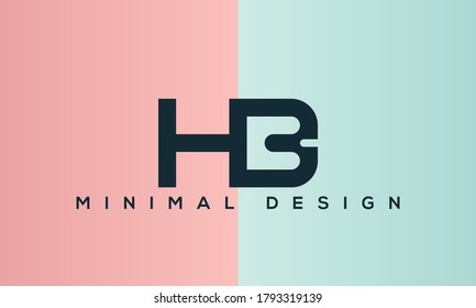 alphabet letters monogram icon logo BH or HB