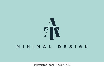 alphabet letters monogram icon logo AT or TA