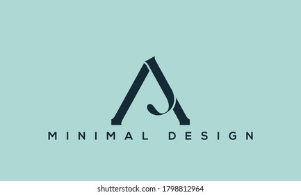 letras alfabéticas logotipo de icono de monograma AJ o JA