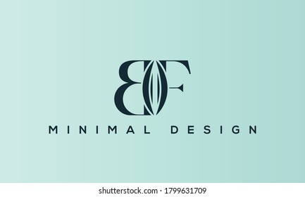 alphabet letters monogram icon logo BF or FB