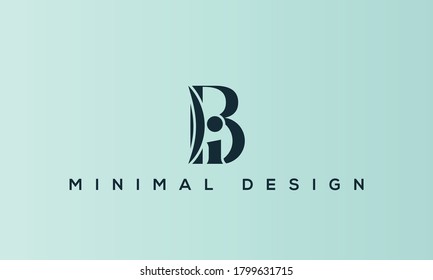 alphabet letters monogram icon logo BI or IB