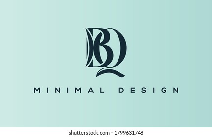alphabet letters monogram icon logo BQ or QB