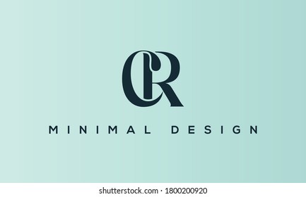 alphabet letters monogram icon logo CR or RC