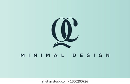 alphabet letters monogram icon logo CQ or QC