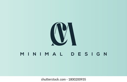 alphabet letters monogram icon logo CM or MC