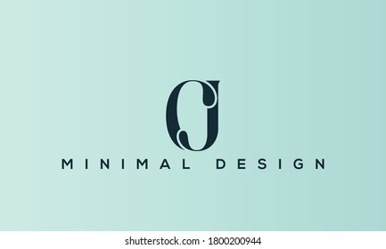alphabet letters monogram icon logo CJ or JC