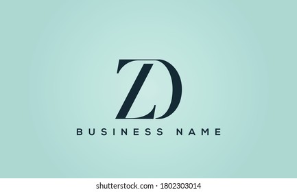 alphabet letters monogram icon logo DZ or ZD