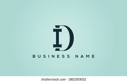 alphabet letters monogram icon logo DI or ID