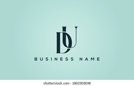 alphabet letters monogram icon logo DU or UD