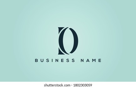 alphabet letters monogram icon logo DO or OD