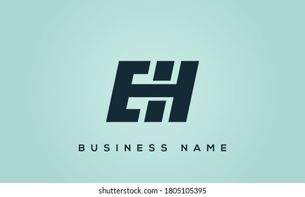 alphabet letters monogram icon logo EH or HE