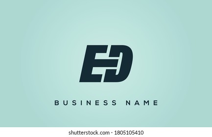 letras de alfabeto icono de monograma logotipo ED o DE
