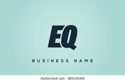alphabet letters monogram icon logo EQ or QE