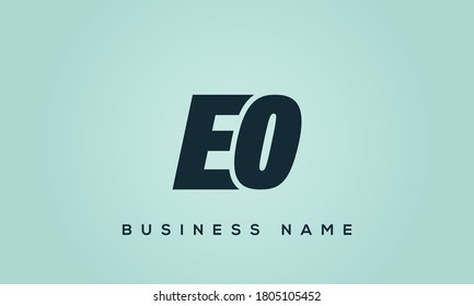 Monogramm-Symbol für Buchstaben des Alphabets EO oder OE