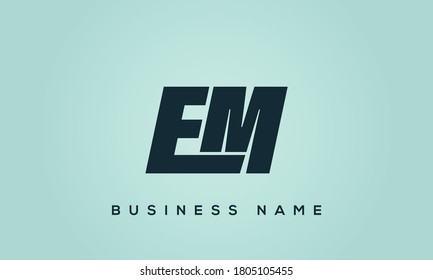 alphabet letters monogram icon logo EM or ME