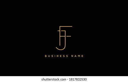 letras del alfabeto icono de monograma logotipo FJ o JF