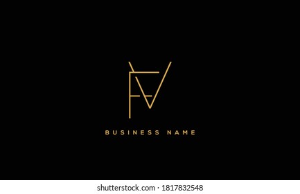letras alfabéticas logotipo de icono de monograma FV o VF