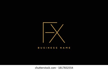 letras alfabéticas logotipo de icono de monograma FX o XF