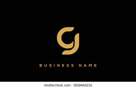 letras del alfabeto icono de monograma logotipo GJ o JG