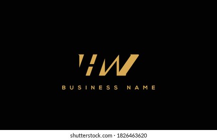 letras del alfabeto logotipo del icono del monograma HW o WH