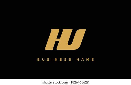 letras del alfabeto icono de monograma logotipo HU o UH