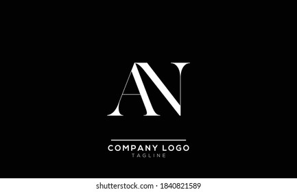 alphabet letters monogram icon logo AN or NA