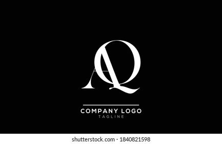 alphabet letters monogram icon logo AQ or QA