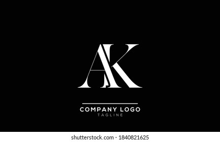 letras del alfabeto icono de monograma AK o KA