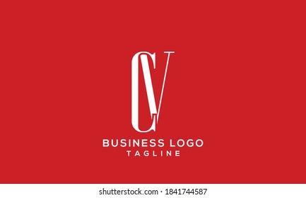 alphabet letters monogram icon logo CV or VC