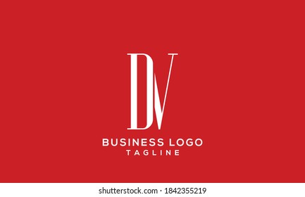 alphabet letters monogram icon logo DV or VD
