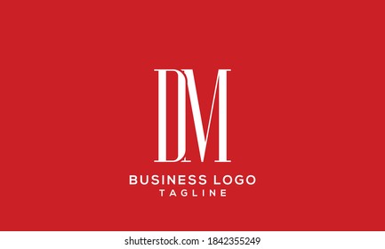 letras alfabéticas logotipo de icono de monograma DM o MD