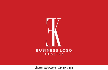 letras del alfabeto icono de monograma logotipo EK o KE