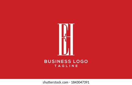 alphabet letters monogram icon logo EH or HE