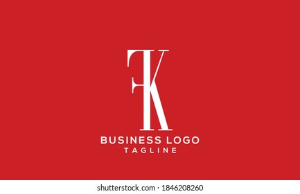 alphabet letters monogram icon logo FK or KF