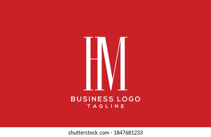 letras del alfabeto icono de monograma logotipo HM o MH