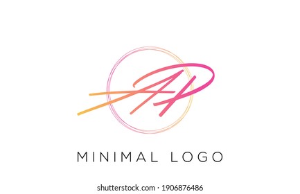 alphabet letters monogram icon logo AP or PA