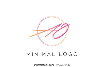 alphabet letters monogram icon logo AO or OA