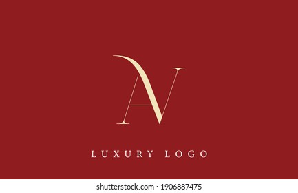 alphabet letters monogram icon logo AV or VA