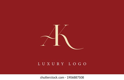 letras del alfabeto icono de monograma AK o KA