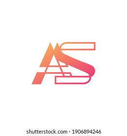 letras alfabéticas logotipo de icono de monograma AS o SA