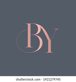 alphabet letters monogram icon logo BY or YB