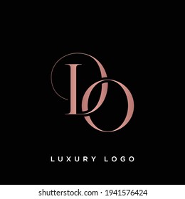alphabet letters monogram icon logo DO or OD