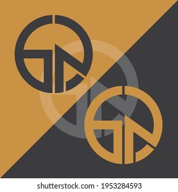 Letras alfabetas logotipo del icono del monograma de BN